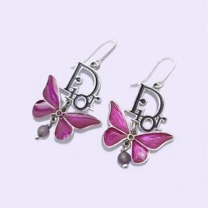 Y2K Dior Butterfly Logo Earring